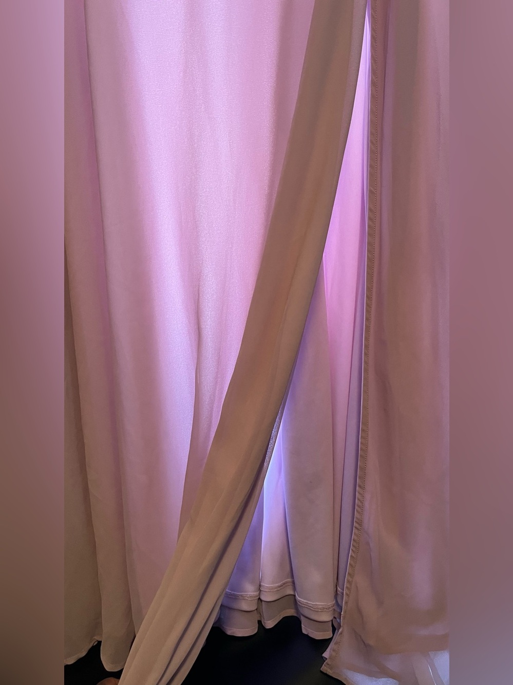 Lulus Dress Maxi Gown Pink Slit Criss Cross Back Spaghetti Strap Elegant Formal - Picture 3 of 9
